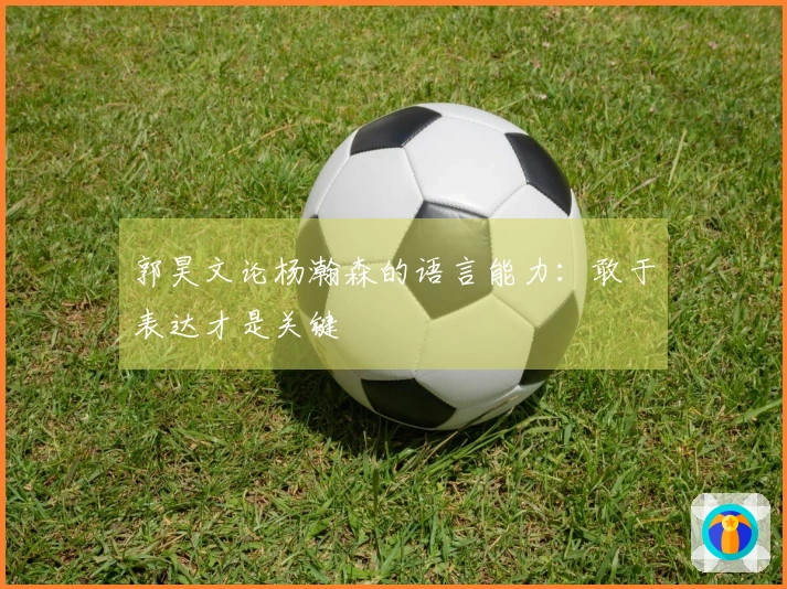 郭昊文论杨瀚森的语言能力：敢于表达才是关键